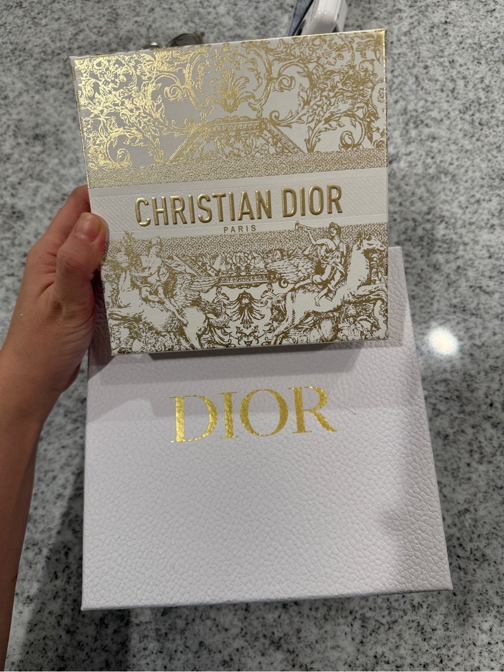 Dior White Box with Gold Logo